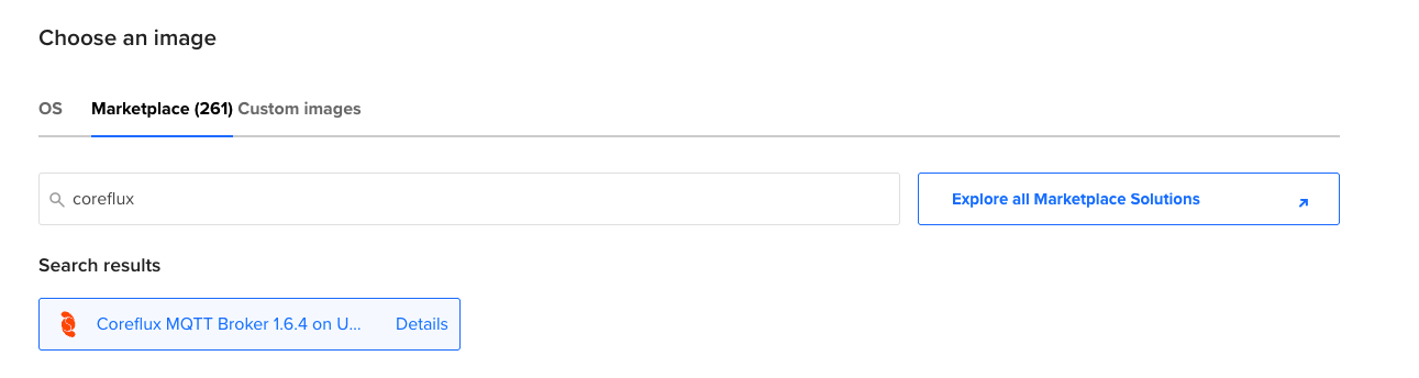 Selecting Coreflux from the Marketplace